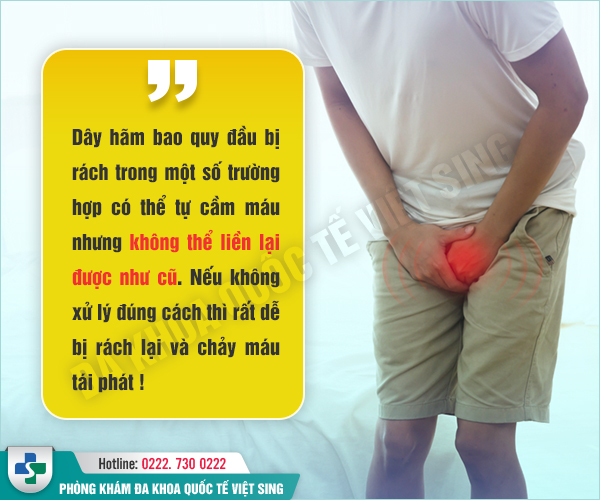 Nam giới bị rách dây hãm bao quy đầu –  Chữa ngay còn kịp!